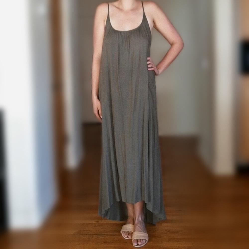 Tysa Flamingo Dress in Olive